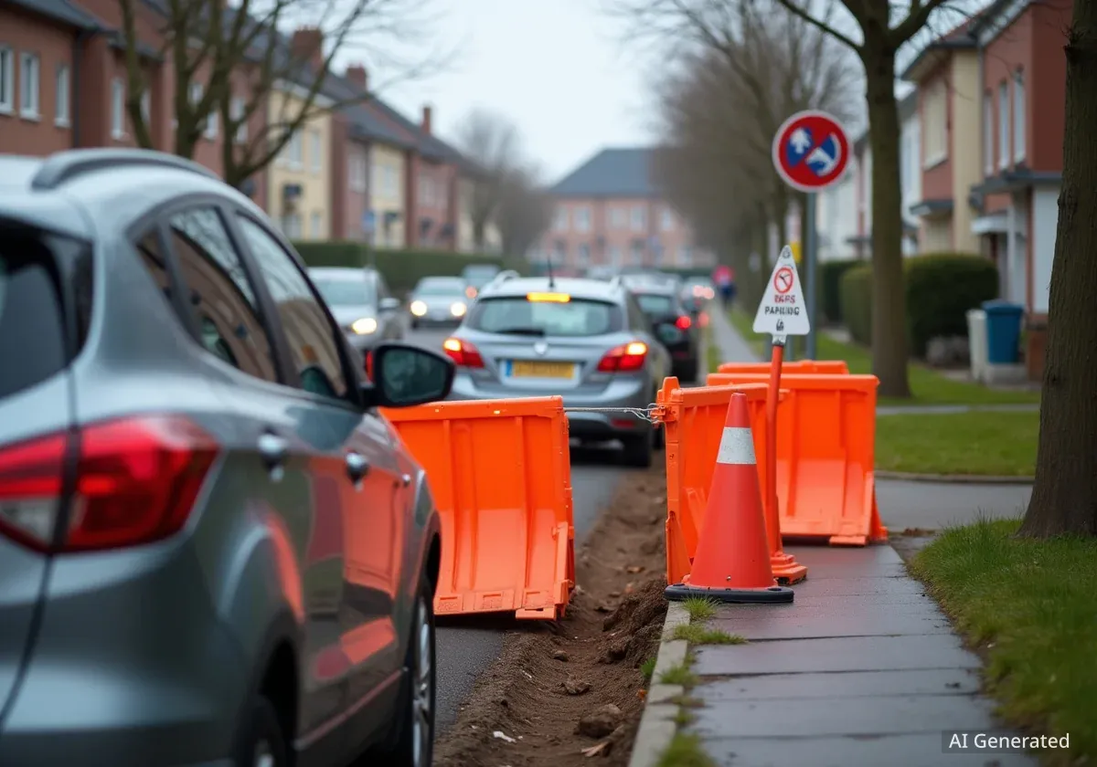 Parkplatzärger in Köln-Stammheim wegen Netcologne-Baustelle