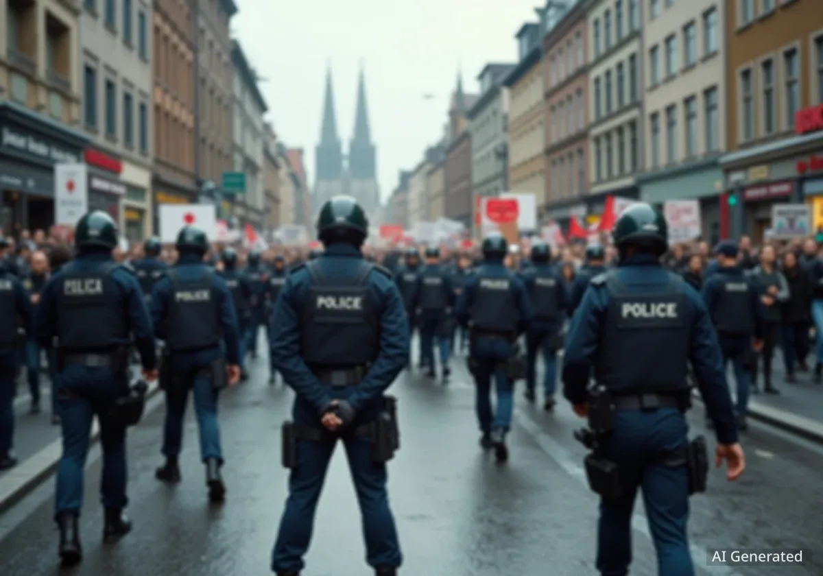 Demonstrationen in Köln: Polizei trennt gegnerische Lager