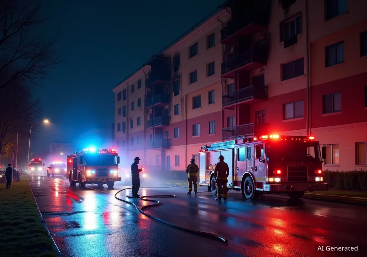 Großeinsatz in Köln-Seeberg: Brand an Hochhausfassade