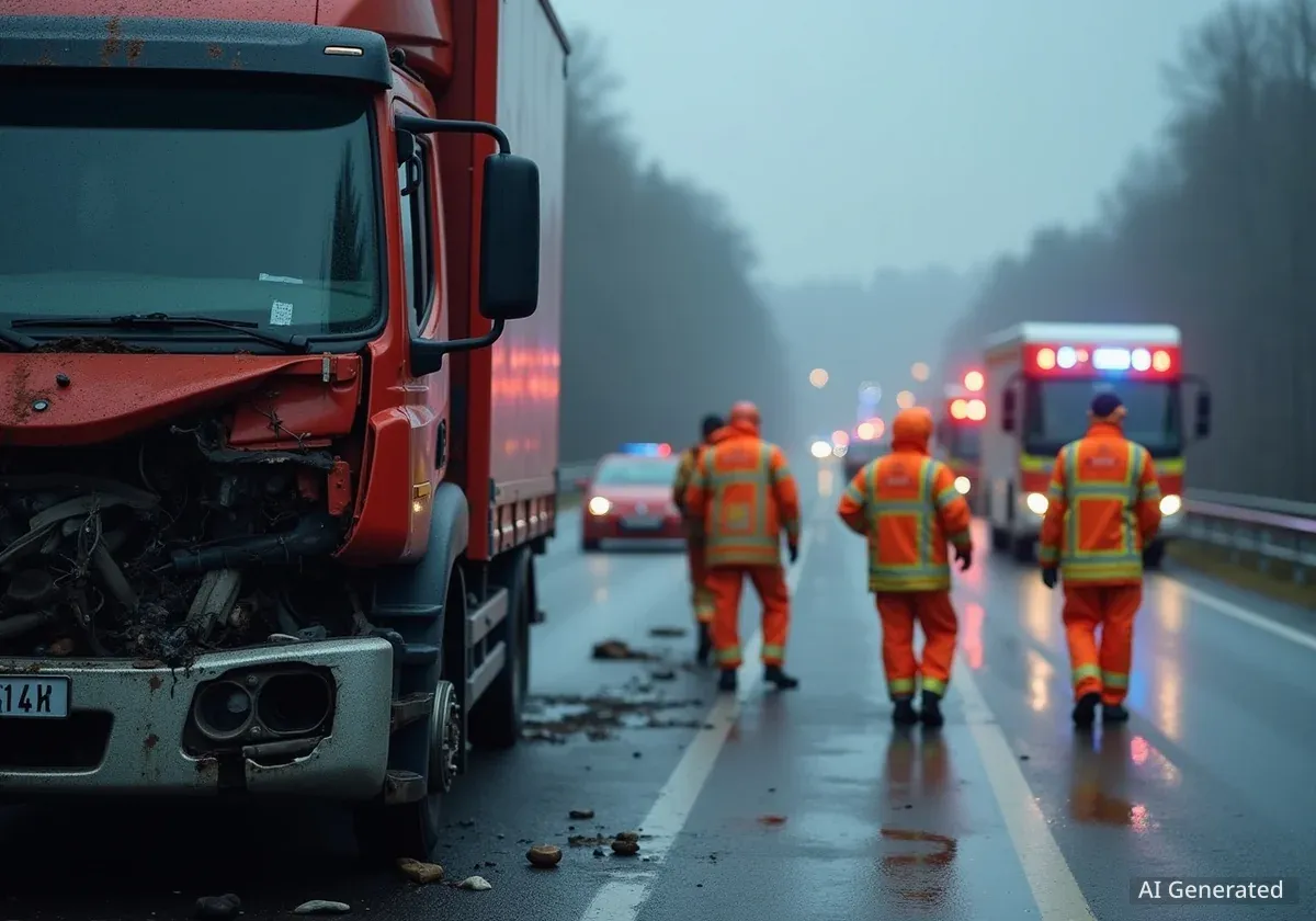 Unfall auf A57: LKW-Fahrer stirbt nach Kollision