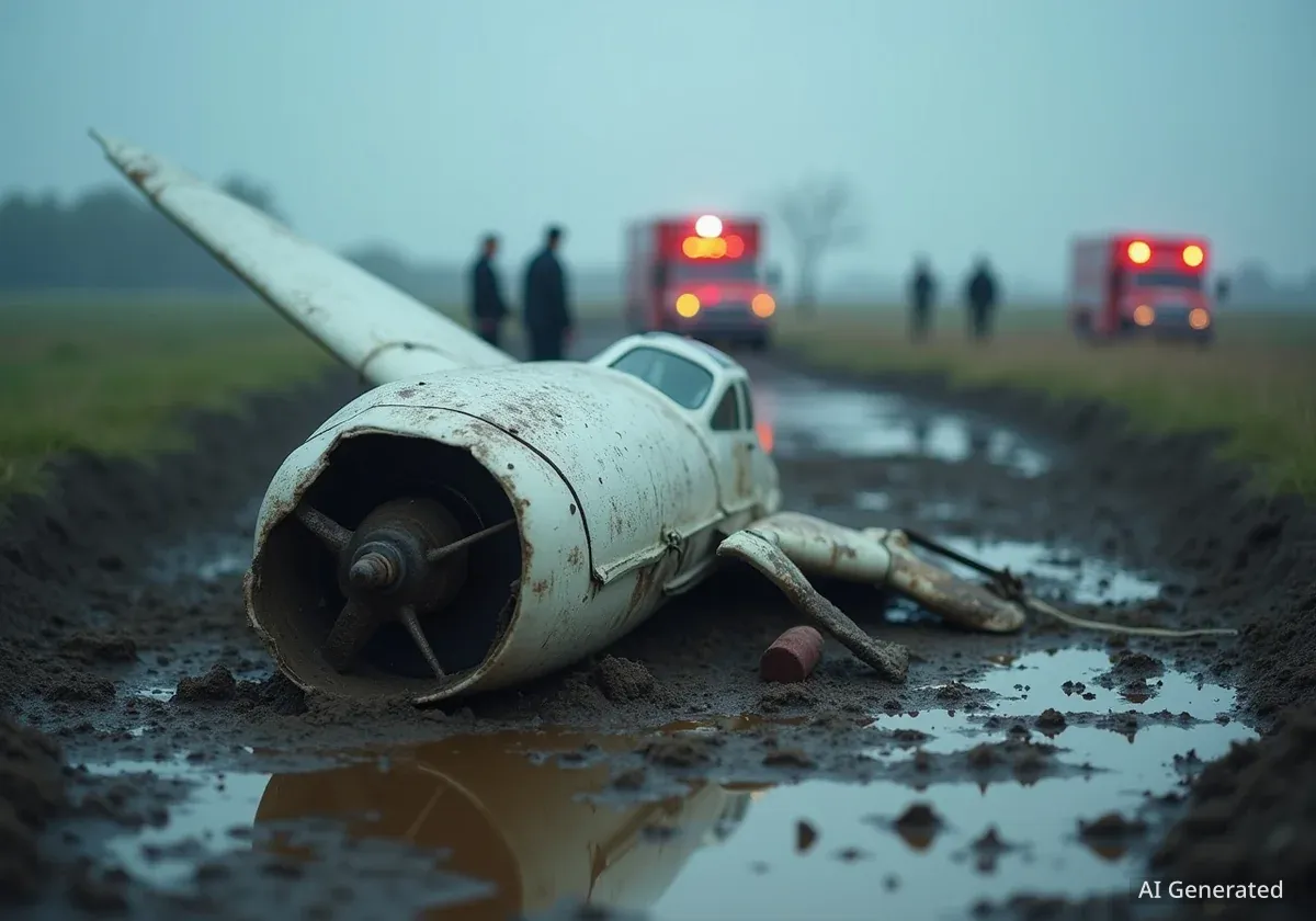 Flugzeug überschlägt sich bei Notlandung auf Acker in Kerken