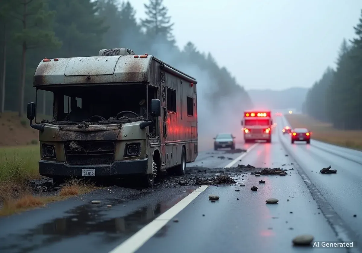 Schwerer Unfall auf A59 bei Köln: Wohnmobil brennt nach Kollision